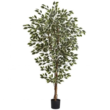 Nearly Natural 6 ft. Hawaiian Ficus Tree x3 With 1008 Leaves 5437